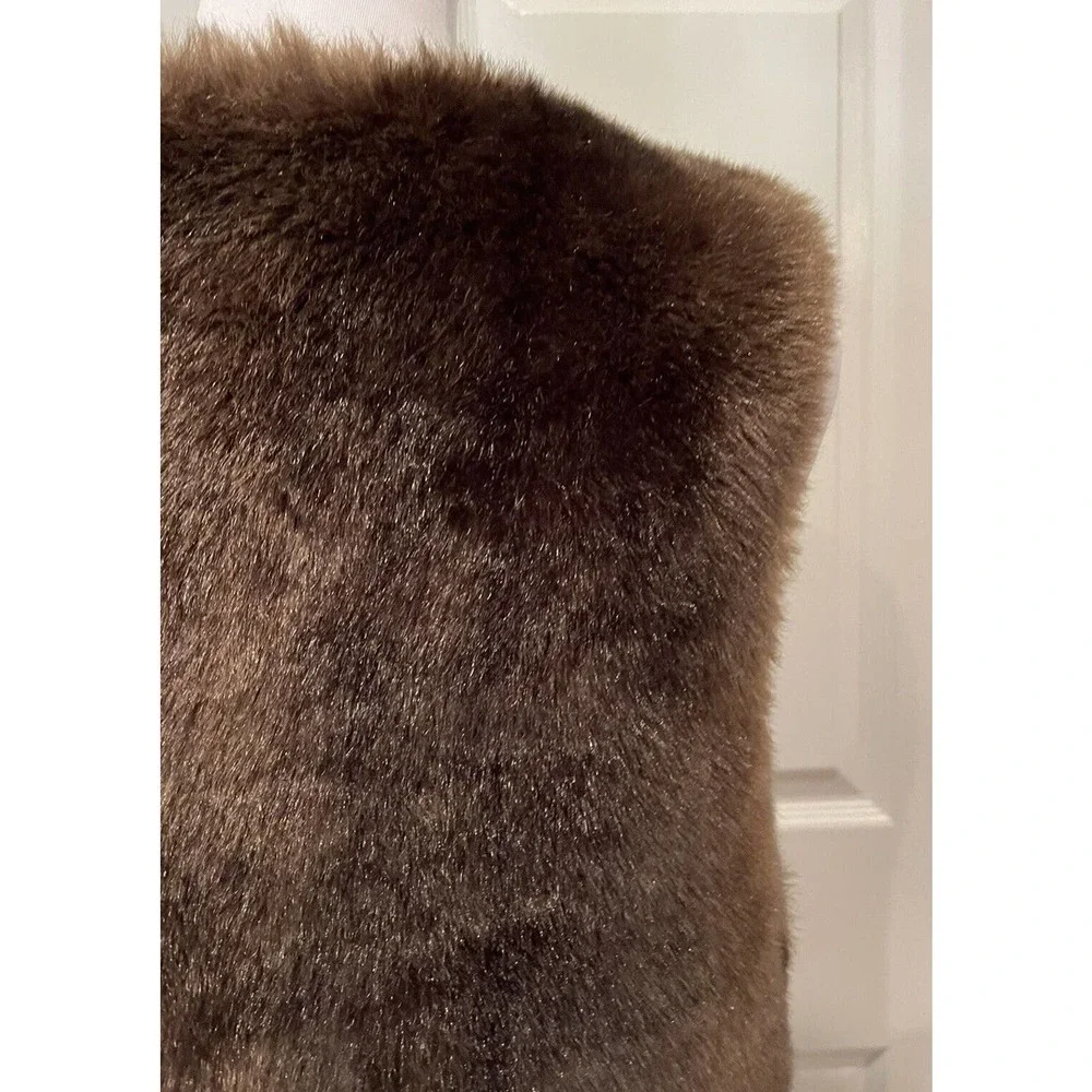 Anthropologie Sanctuary Clothing Los Angeles Womens Faux Fur Brown Vest Sz Small - Picture 4 of 9